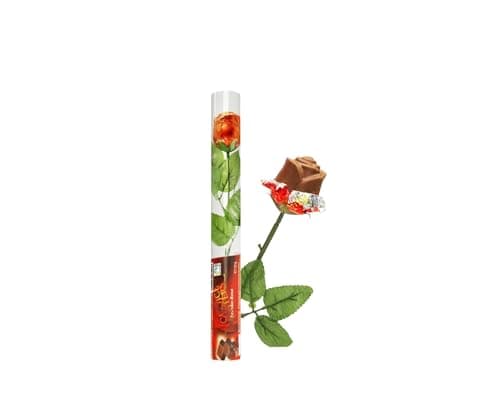 Image of Valentine's Day Gift | Milk Chocolate Red Rose In A Red & Clear Gift Box 20 g | Sweets Gift | Great For Valentines, Mother's Day, and Date Nights