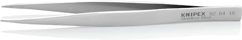 Image of KNIPEX 92 84 18 Precision Tweezers Rectangular Blunt 125 mm