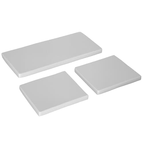 Image of Outsunny Outdoor Seat Cushion Pads for Rattan Furniture, 3 PCs Garden Furniture Cushions, Grey