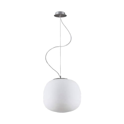 Image of Lindby Elegant Nordic Style Glass Sphere Pendant Light, Modern Living Room Ceiling Chandelier Kitchen Globe Design White Bubble Hanging Lamp Ø38 Cm E27 Fitting