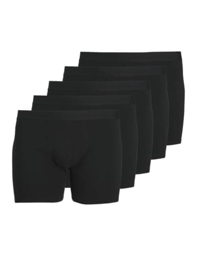 Image of JACK&JONES PLUS Mens Jactone in Tone Trunks 5 Pack Noos Pls Boxer Shorts, Black/Pack: Black - Black - Black - Black - Black, 3XL