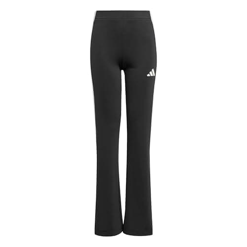 Image of adidas Girl's Train Essentials 3-Stripes Flared Leggings, Black/White, 7-8 Years