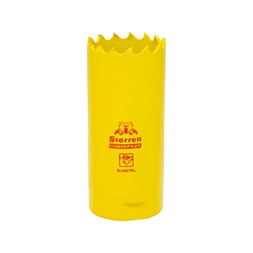 Image of Starrett Deep Cut Hole Saw - DCH0118 Heavy Duty Bi-Metal with Extra Cobalt HSS Teeth - For Metals Wood Cast Iron Fibreglass Plastic Materials - 29mm