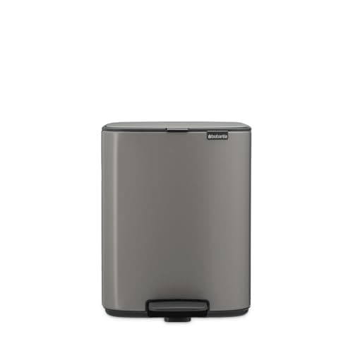 Image of Brabantia Bo Pedal Bin 12L (Platinum), Soft Closing Waste Bin with Light Pedal Operation, Easy to Clean Removable Plastic Inner Bucket with Free PerfectFit Rubbish Bags Included