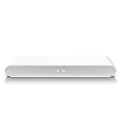 Image of Sonos Ray Soundbar - All-in-one compact and sleek soundbar with Blockbuster sound for movies, gaming and wifi music streaming, compatible App and Apple AirPlay, in white