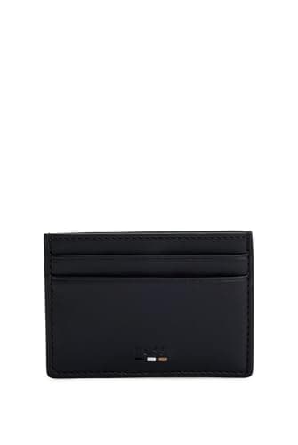 Image of BOSS Mens Ray S Signature-Stripe Card Holder in Faux Leather