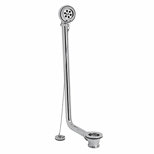 Image of ENKI, W37, Traditional Exposed Bath Retainer Waste with Ball Chain Plug and Overflow, Polished Chrome