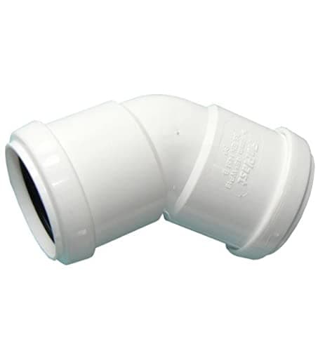Image of FLOPLAST 40mm White Pushfit 135 Degree Waste Pipe Bend - Pack of 2