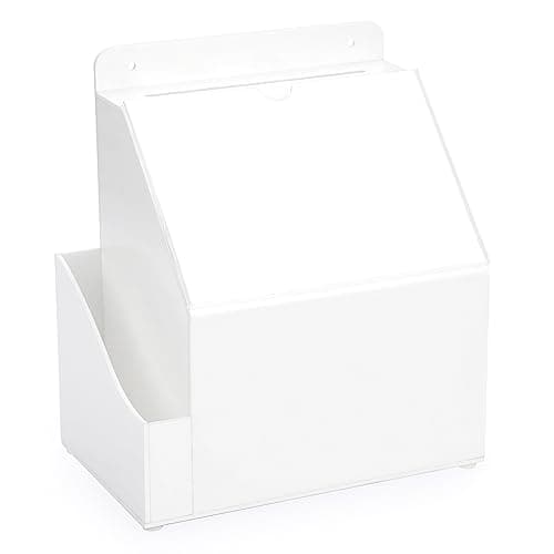Image of SUMTree Acrylic Wall Mountable Ballot Donation Box with Lock and Sign Holder - Lockable Promotional Box for Voting Suggestionsand More(White)