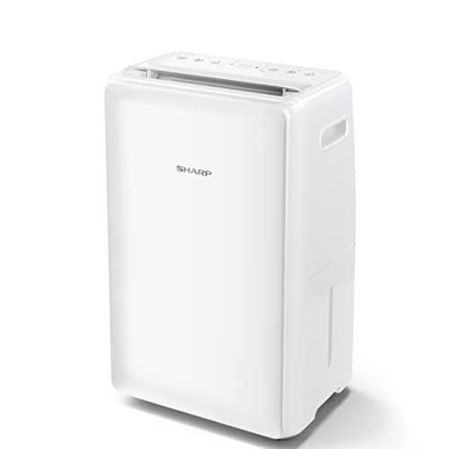 Image of SHARP UD-P16U-W Portable Dehumidifier 16L in White – Compact & Easy to Use, with a Sleek Design & Digital White LED Control Panel, Helps Reduce Allergies & Increase Home Comfort (Renewed)