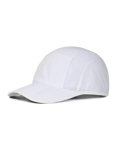 Image of Zylioo XL/XXL Running Caps Large Heads Baseball Cap Folding Sun Cap with Reflective Quick Dry Lightweight for Sport Outdoor White