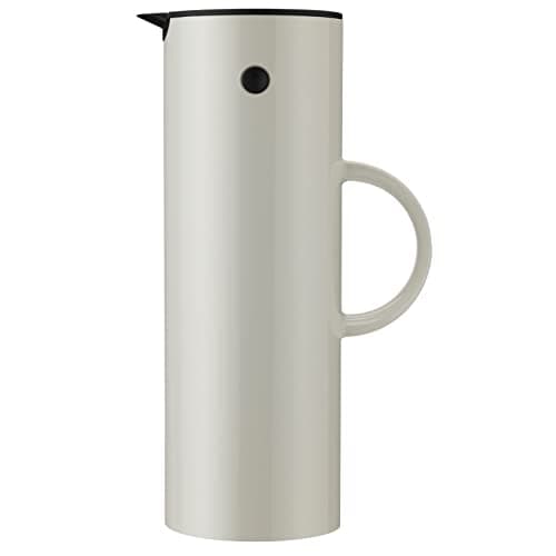 Image of Stelton EM77 Vacuum Jug 1 L Sand - Erik Magnussen Design Icon, Coffee & Tea Thermos with Rocker Stopper & Screw Cap, Keeps Liquids Hot or Cold, Danish Made Since 1977