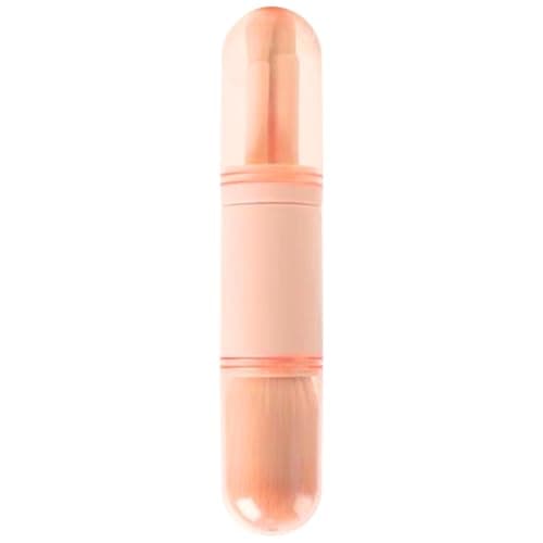 Image of Retractable Makeup Brush, 4 in 1 Portable Travel Makeup Brush Set with Loose Powder, Blending and Eyeshadow, Mini Brushes with Clear Lid, Make up Sets for Women.