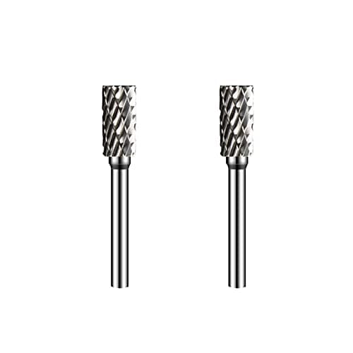 Image of FANGHUIER 2 Pcs Tungsten Carbide Burr Cylindrical File Double Cut Rotary Burrs File Grinding Burr Cutter Bits for Grinder Drill and Straight Edge/Etraight Edge Tool/Knife Edge Bit[49 * 6MM]