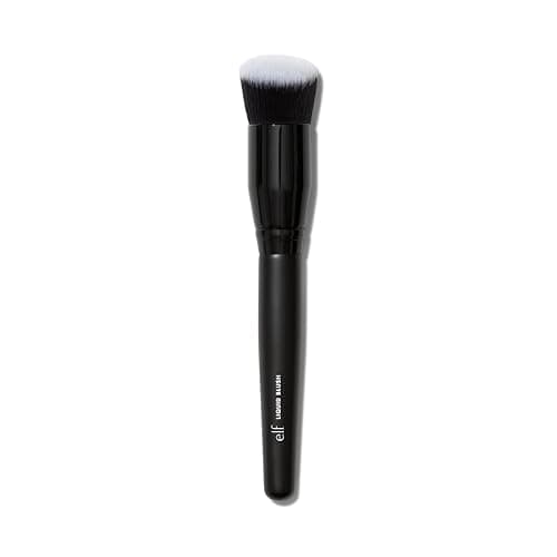 Image of e.l.f. Camo Liquid Blush Brush, Angled Blush Brush Ideal For Applying & Blending Colours On Cheeks, Soft, Dense Bristles, Vegan & Cruelty-free