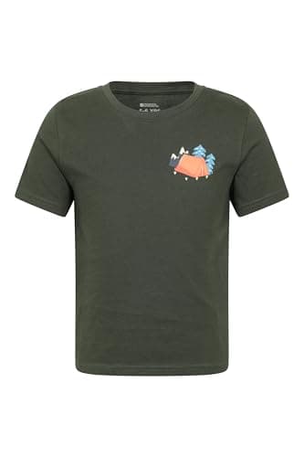 Image of Mountain Warehouse Tent Kids Short Sleeve T-Shirt Khaki Kids Size 11-12 Years
