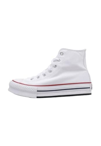 Image of Converse All Star Eva Lift Hi Youth Trainers White Black - 12 Youth UK