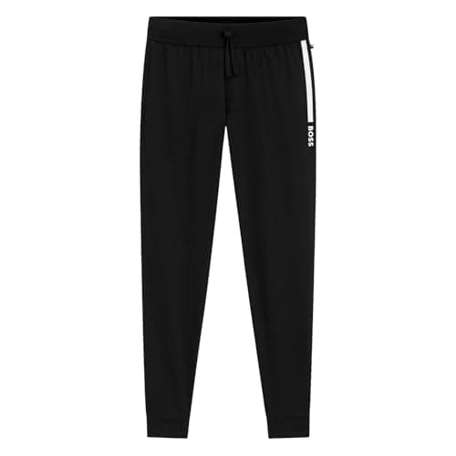 Image of BOSS Mens Authentic Pants Cotton Terry Logo Print Jogging Bottoms, 021dark Grey, M