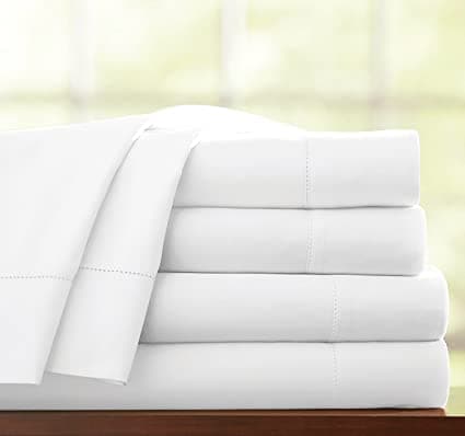 Image of 100% EGYPTIAN COTTON 300 THREAD COUNT HOTEL QUALITY FLAT BED SHEET (Super King, White)