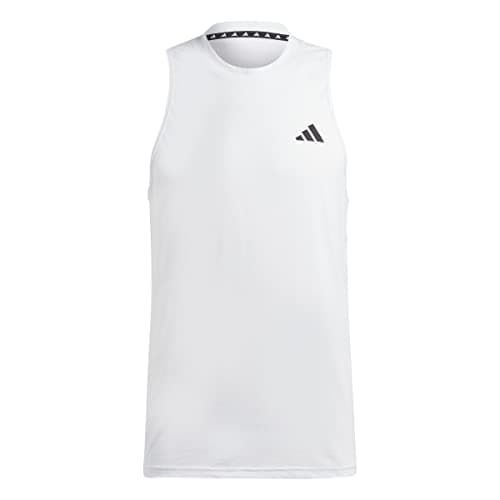 Image of adidas Men's Train Essentials Feelready Training Sleeveless Tee, White/Black, XXL