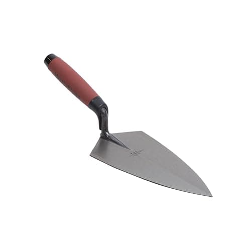 Image of Marshalltown Brick Trowels, Philadelphia Style, 9 1/2 x 4 3/4 Inch, DuraSoft Handle, Brickwork, Blockwork, Stonework, Masonry, Made in USA, 19 9.5FG