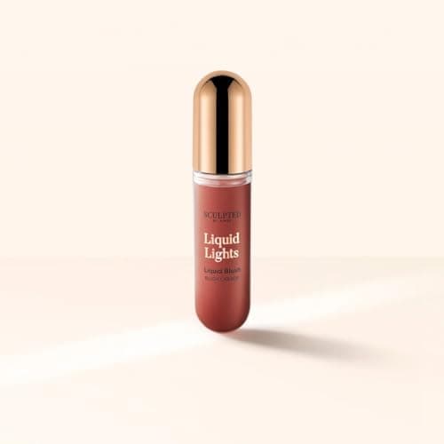 Image of Liquid Lights Blush from Sculpted by Aimee (Matte Real Peachy) – 20g Vegan Liquid Blusher for Radiant Pop – 4 Shades for Pink, Peach or Rosy Blush Effect