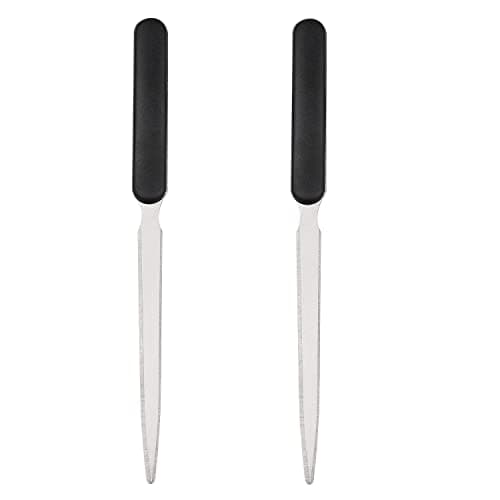 Image of MFUOE 2 Pieces Letter Opener Sturdy Stainless Steel Office Paper Knife Plastic Handle Portable Envelope Opener for School Home Work Uses(Black)