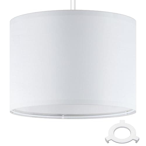 Image of Weewooday 1 Set Fabric Lampshade for Ceiling Lights, Table Lamps and Floor Lamps, with E27 to E14 Adapter Ring, Modern Linen Lamp Shades for Living Room, Bedroom, Home Decoration(10 Inch,Beige)
