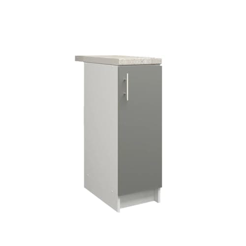 Image of JD Greta Fixed Height 300mm Kitchen Base Cabinet Floor Unit with 38mm Worktop – Grey Matt
