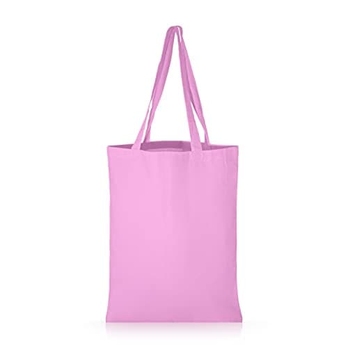 Image of IMFAA Plain Large (50x40+60) Cm Tote 100% Cotton Canvas Reusable Shoulder/Hand Tote Shopping Bags. (Pink, 1)