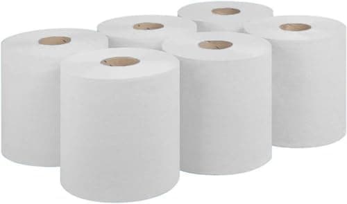 Image of REQUISITE NEEDS CENTREFEED Rolls 2 PLY Paper Towels Hand Towel Tissue Premium Quality Wall Mounted Lockable Rolls 100m (Pack of 6, White)