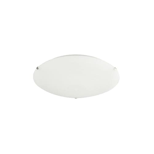 Image of Happy Homewares Traditional Frosted White Flush 25cm Glass Ceiling Light Fitting with Soft Swirl Decoration | 1 x E27 |for Lounge, Hallway. Kitchen, Dining Room etc