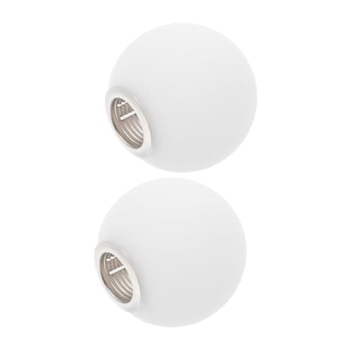 Image of AUTSUPPL 2pcs Frosted Opal White Glass Globe Lamp Shades with Screw Base Spherical Replacement Lampshades for Ceiling Lights and Pendant Fixtures Glare-reducing Modern Design for Bedrooms