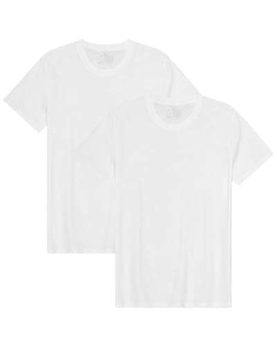Image of DANISH ENDURANCE Men's T-Shirts, Organic Cotton T-Shirts for Men, Multipack, Crew Neck, Short Sleeve, Premium Soft Blend, 2-Pack - Pure White, L