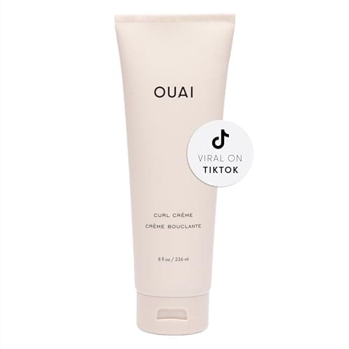 Image of OUAI Curl Cream - Curl Defining Cream for Hydrated, Shiny Curls - Babassu and Coconut Oil, Linseed and Chia Seed Oil - Paraben, Phthalate, Sulfate and Silicone Free Curly Hair Products 236ml