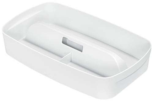 Image of Leitz MyBox Organiser Tray with Handle Small, Storage, Waterproof, BPA Free and Food Safe, White, 53230001