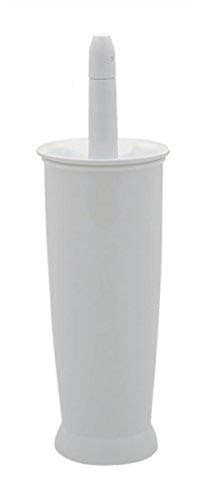 Image of Addis Closed Toilet Brush Set, Plastic, White, 12.5 x 12.5 x 39 cm, 510284