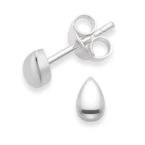 Image of Heather Needham Sterling Silver Teardrop Stud Earrings - SIZE: 5mm. Shiny, highly polished. Gift Boxed. 5336