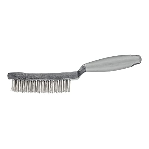 Image of PFERD HBUP 43698007 Hand Brush 3 Rows Steel Wire Diameter 0.40 cm with Plastic Body and Ergonomic Handle