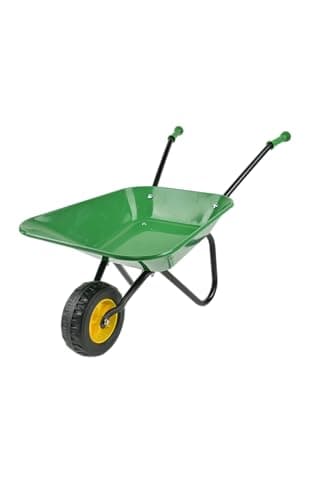 Image of ASC New Child Kids Metal Wheelbarrow - Green/Black - Toy, Play, Farm, Gardening