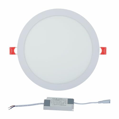 Image of TEKLED LED Round Recessed Ceiling Light | Flat Panel Ultra Slim 300mm Downlight | 24W 2600LM 4000K Cool White | for Home Kitchen Office Shop Industrial Use