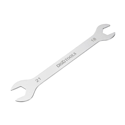 Image of sourcing map Thin Open End Wrench 18mm x 21mm Metric Sandblasting Plated 3cr13 Stainless Steel, Double Ended Slim Spanner for Household Maintenance and General Repairs