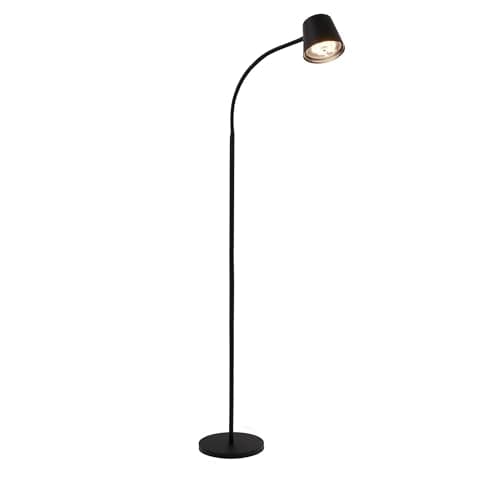 Image of BRILONER - LED Floor Lamp, Cordless, Touch Control Reading Light, Flexible Spotlight, Dimmable, Rechargeable, Replaceable Battery & Light Source, Standing Lamp, Living Room Tall Lamp, 126.5cm, Black