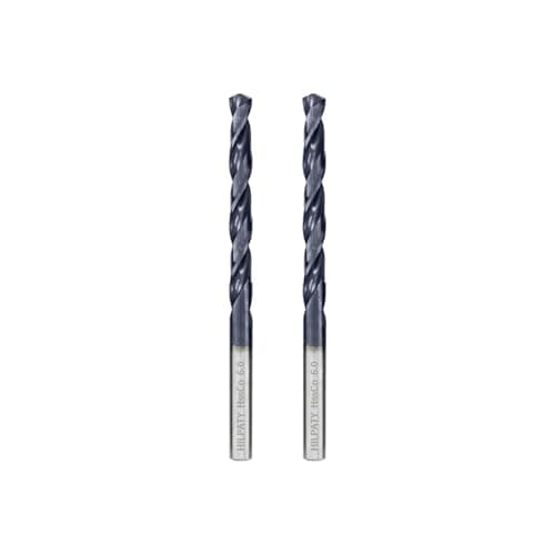 Image of Hilpaty Cobalt Drill Bits 6.0mm x 2pcs M35 HSS Drill Bit for Metal, AlTiN Coating, Standard DIN 338