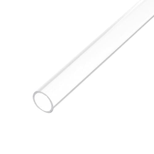 Image of sourcing map Acrylic Pipe Clear Rigid Round Tube 12mm(0.47") ID 16mm(0.63") 10" for Lamps and Lanterns, Water Cooling System
