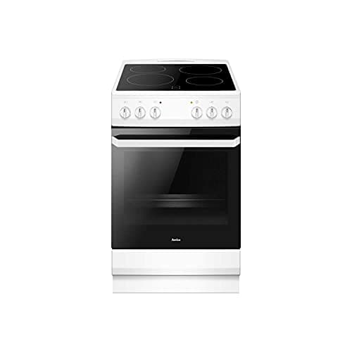 Image of Amica AFC1530WH Freestanding Electric Cooker with Ceramic Hob, Conventional Oven, 50cm wide, White
