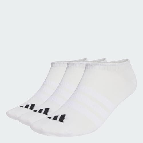 Image of adidas Unisex THIN&LIGHT SPORTSWEAR NO SHOW SOCKS 3 PAIR PACK, white/white/black, 8.5-10