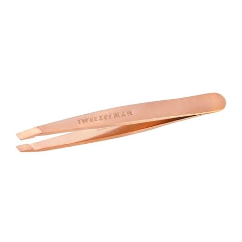 Image of Tweezerman Stainless Steel Mini Slant Tweezer, (Rose Gold)