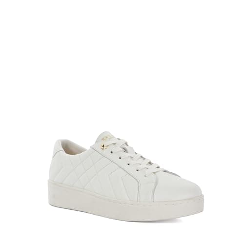 Image of Dune London Ladies EGENT Quilted Platform Sole Lace-Up Trainers Size UK 3 White