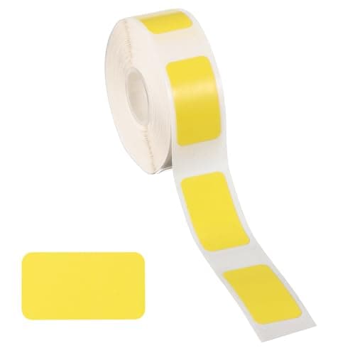 Image of PATIKIL Thermal Label Stickers, 12x22mm Thermal Label Self Adhesive Print Paper Refill 300 Tape/Roll for Name Tag Barcode Address, Yellow